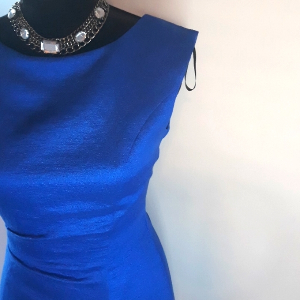 Ellen Tracy/ Sleeveless Cocktail Dress/ Blue Size 4 - Picture 5 of 11